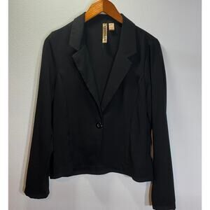 Eyeshadow Black One Button Blazer Womens Large Lightweight Career Jacket